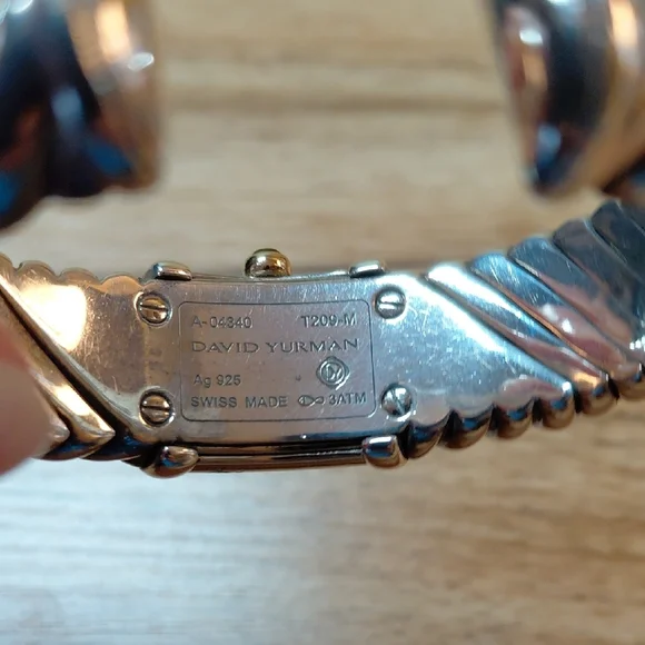 David Yurman Waverly Sterling Cable Bracelet Watch with Diamond and Gold Accents - Picture 6 of 6